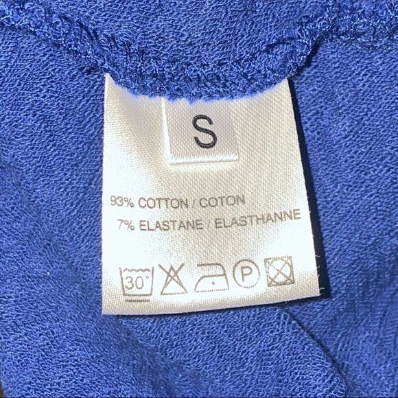 Ganni textured blue 3/4 sleeve dress - Picture 10 of 11